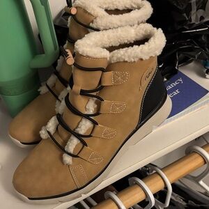 Ryka Tan and Black Winter Boots